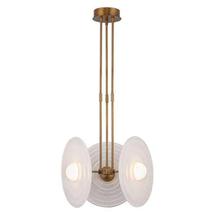 Harbour 18-in Vintage Brass/glossy Opal Led Pendant | PD350318VBGO