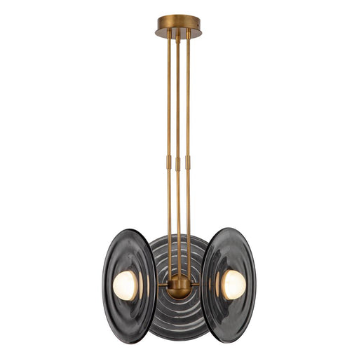 Alora Harbour 18-in Vintage Brass/Smoked LED Pendant