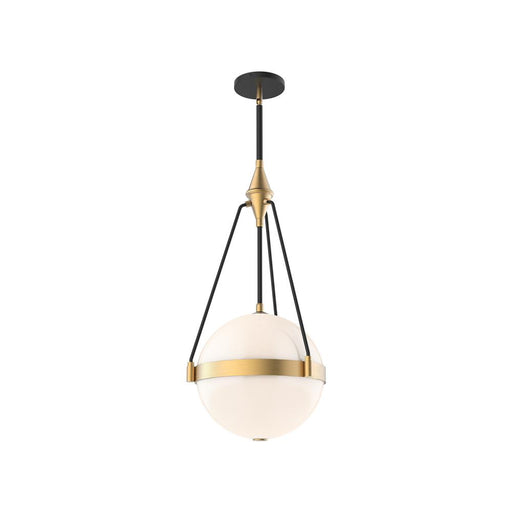 Alora Harmony 14-in Brushed Gold/Glossy Opal Glass 3 Lights Pendant