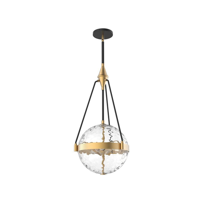 Harmony 14-in Brushed Gold/ Clear Water Glass 3 Lights Pendant | PD406414BGWC