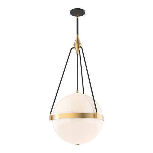 Alora Harmony 18-in Brushed Gold/Glossy Opal Glass 4 Lights Pendant