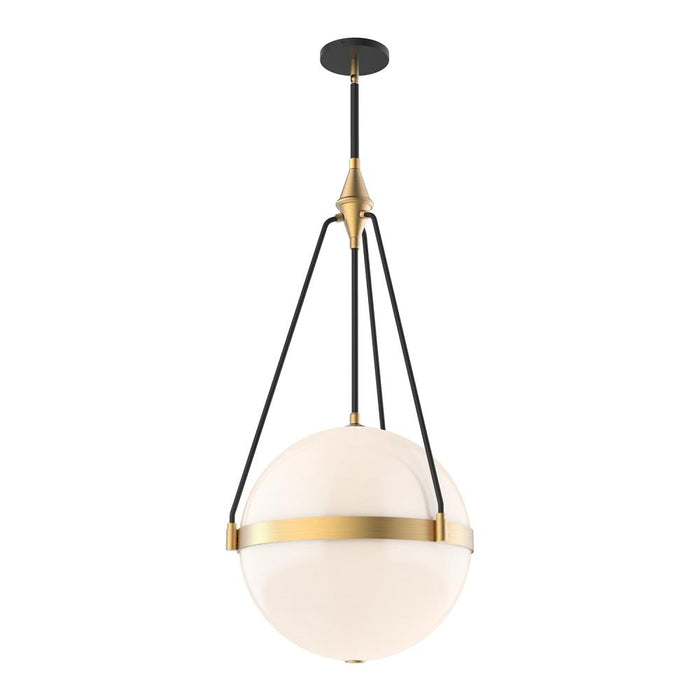 Harmony 18-in Brushed Gold/glossy Opal Glass 4 Lights Pendant | PD406418BGGO