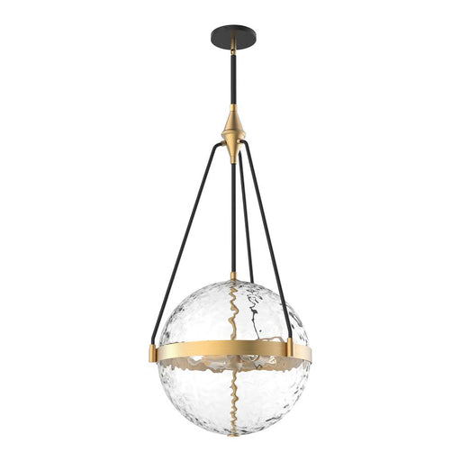 Alora Harmony 18-in Brushed Gold/ Clear Water Glass 4 Lights Pendant