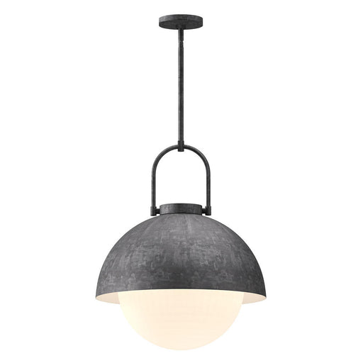 Harper 16-in Steel Shade/opal Matte Glass 1 Light Pendant | PD507216SLOP