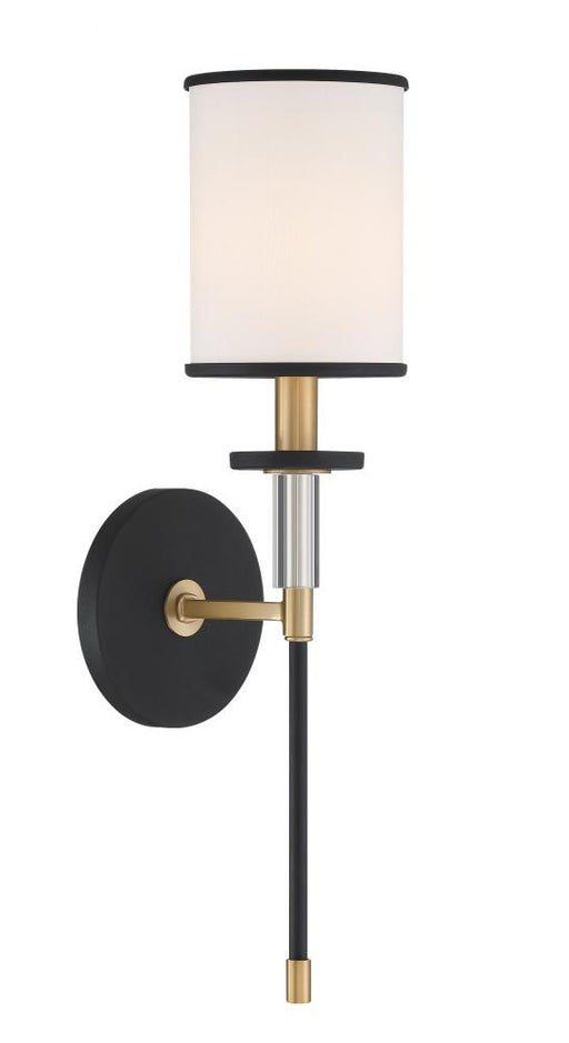 Crystorama Hatfield 1 Light Black Forged + Vibrant Gold Sconce