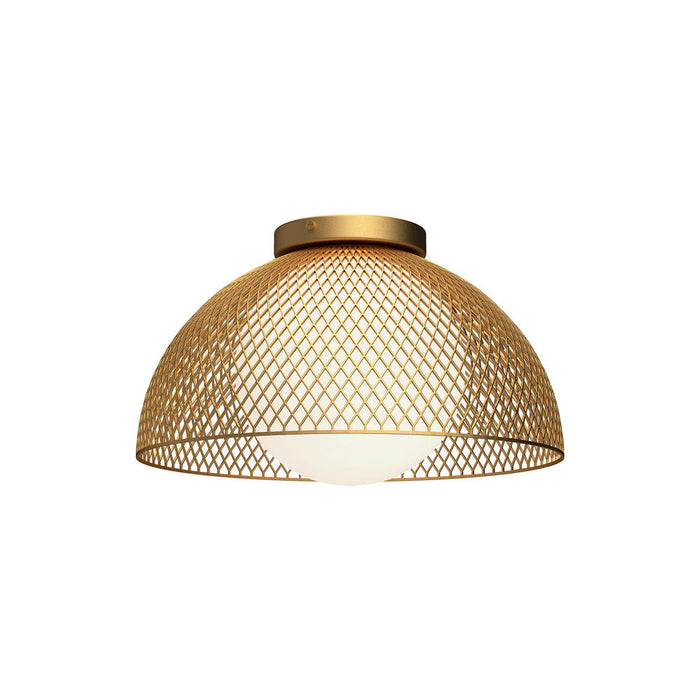Haven 12-in Gold/opal Matte Glass 1 Light Flush Mount | FM402513GDOP