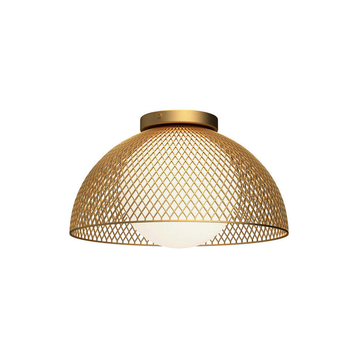 Alora Haven 12-in Gold/Opal Matte Glass 1 Light Flush Mount