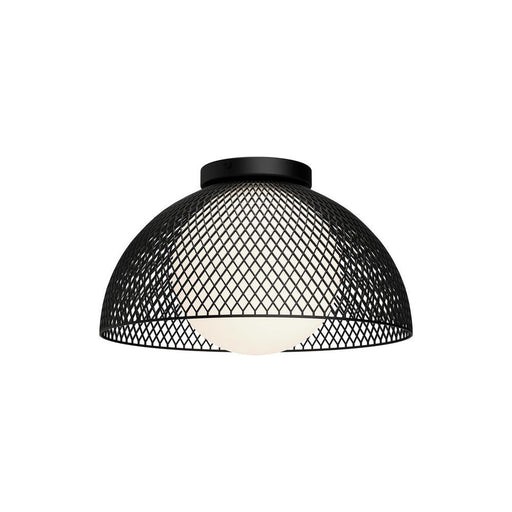 Haven 12-in Matte Black/opal Matte Glass 1 Light Flush Mount | FM402513MBOP