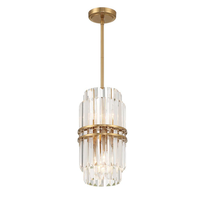 Crystorama Hayes 4 Light Aged Brass Pendant