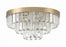 Crystorama Hayes 8 Light Aged Brass Flush Mount