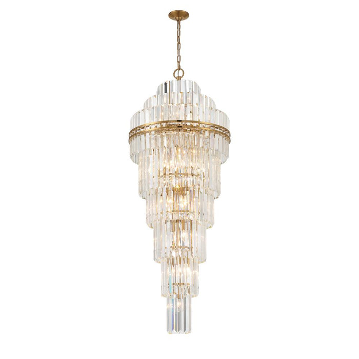 Crystorama Hayes 31 Light Aged Brass Chandelier