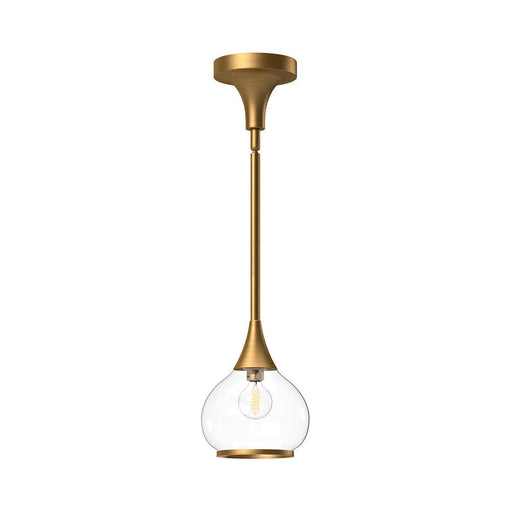 Alora Hazel 6-in Aged Gold/Clear Glass 1 Light Pendant