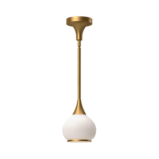 Hazel 6-in Aged Gold/opal Matte Glass 1 Light Pendant | PD524006AGOP