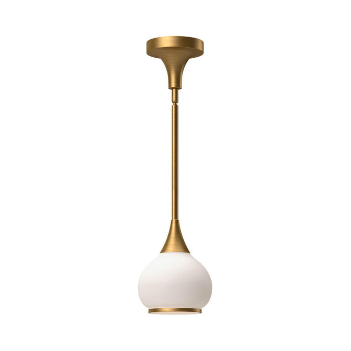 Hazel 6-in Aged Gold/opal Matte Glass 1 Light Pendant | PD524006AGOP