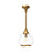 Alora Hazel 10-in Aged Gold/Clear Glass 1 Light Pendant