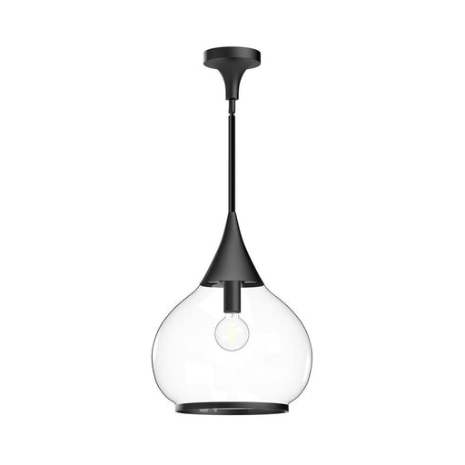 Hazel 14-in Clear Glass/matte Black 1 Light Pendant | PD524214MBCL