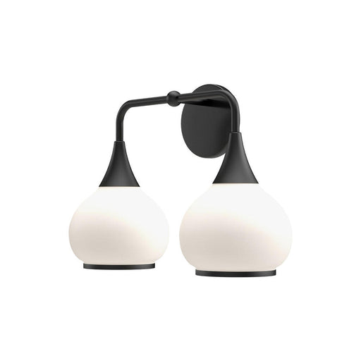 Hazel 17-in Matte Black/opal Matte Glass 2 Lights Vanity | VL524217MBOP
