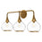 Hazel 26-in Aged Gold/clear Glass 3 Lights Vanity | VL524326AGCL