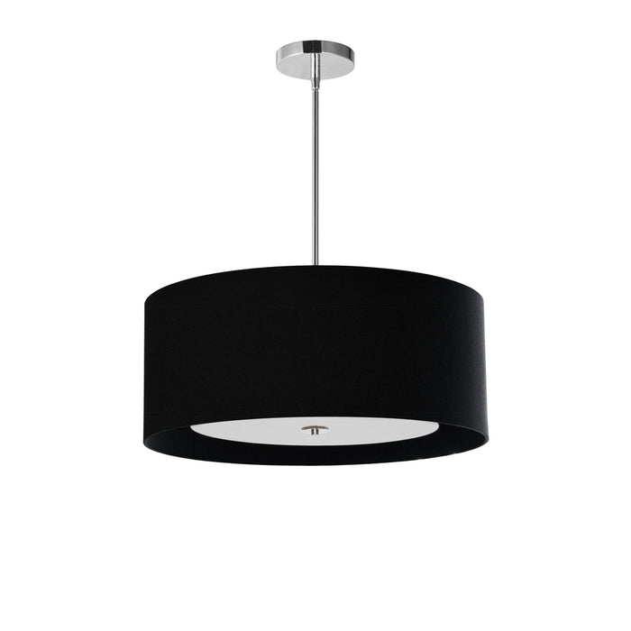  4 Light  Helena Pendant Pc, Black W/white Diffuser | HEL-224P-PC-BW