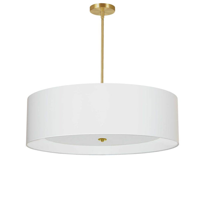  4 Light  Incan Pendant, Agb, Wh Shade W/ Wh Diffuser | HEL-304P-AGB-WH