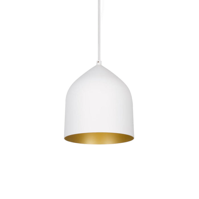 Helena 8-in White/gold Led Pendant | PD9108-WH/GD