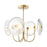 Alora Hera 21-in Brushed Gold/Clear Ribbed Glass LED Pendant
