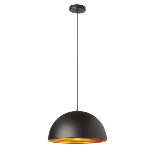 1lt Pendant, Matte Black Exterior, Gold Interior | HKI-161LP-BK