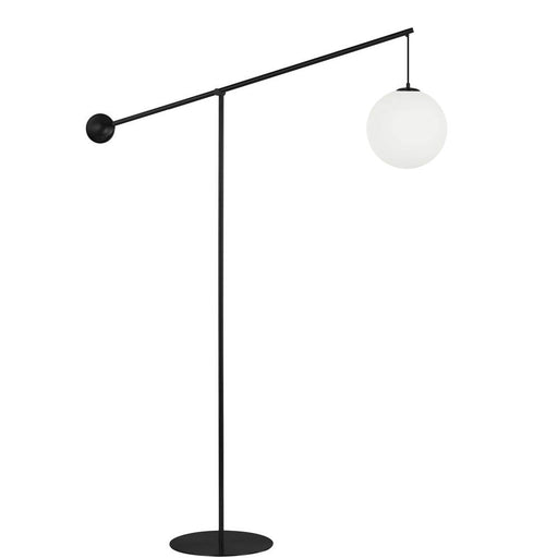 1lt Incandescent Floor Lamp, Mb W/ Opal Glass | HOL-1061F-MB