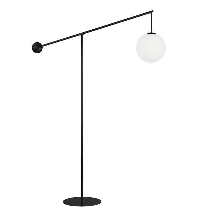 1lt Incandescent Floor Lamp, Mb W/ Opal Glass | HOL-1061F-MB