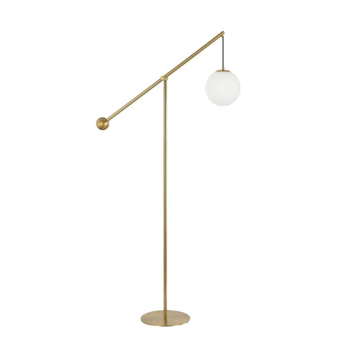 1lt Incandescent Floor Lamp, Agb W/ Opal Glass | HOL-661F-AGB