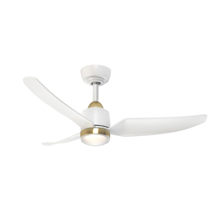 Hugo 42-in Brushed Gold/matte White With Light Kit Ceiling Fan | CF72942-BG/WH-5CCT