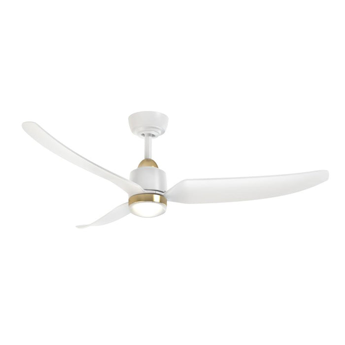 Hugo 52-in Brushed Gold/matte White With Light Kit Ceiling Fan | CF72952-BG/WH-5CCT