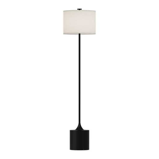 Alora Issa 61-in Matte Black/Ivory Linen 1 Light Floor Lamp