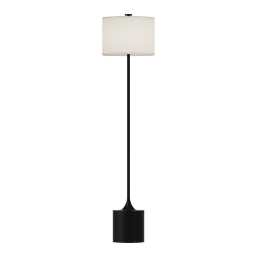 Issa 61-in Matte Black/ivory Linen 1 Light Floor Lamp | FL418761MBIL