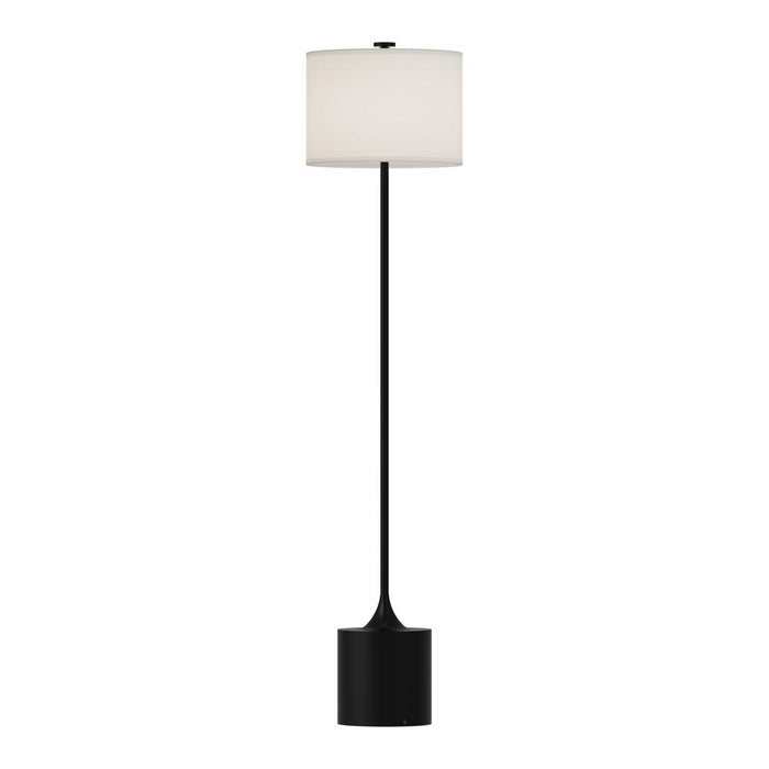 Issa 61-in Matte Black/ivory Linen 1 Light Floor Lamp | FL418761MBIL