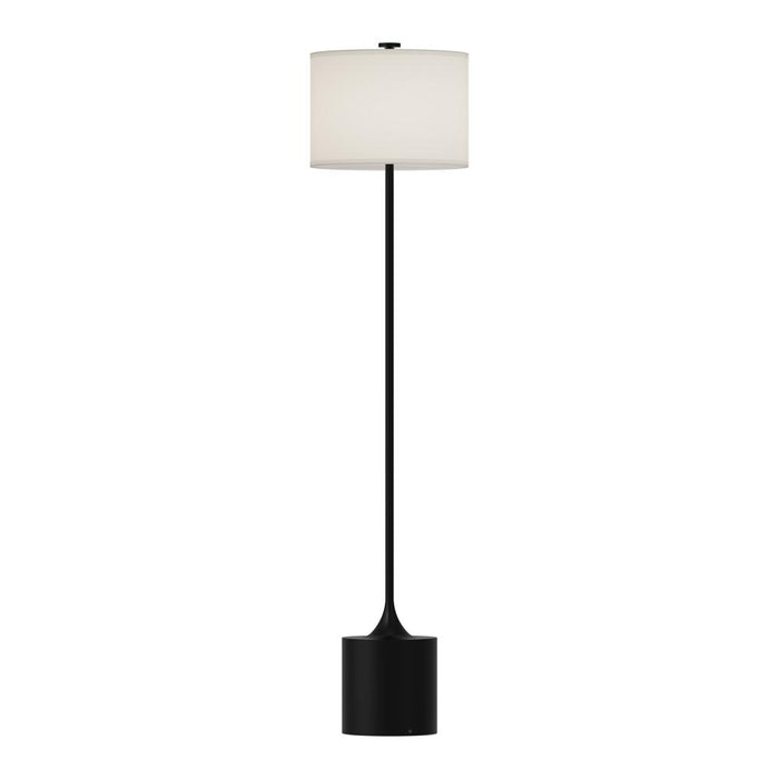 Alora Issa 61-in Matte Black/Ivory Linen 1 Light Floor Lamp
