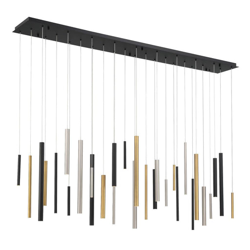 Eurofase Santana 30 Light LED Chandelier in Mixed Black, Gold and Nickel