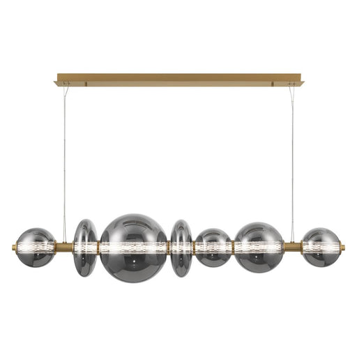Eurofase Atomo 1 Light Chandelier in Gold with Smoked Glass