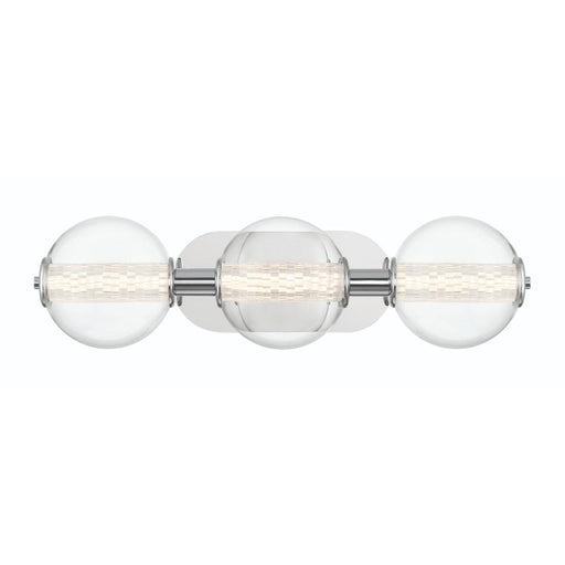 Eurofase Atomo 3 Light Sconce in Chrome with Clear Glass