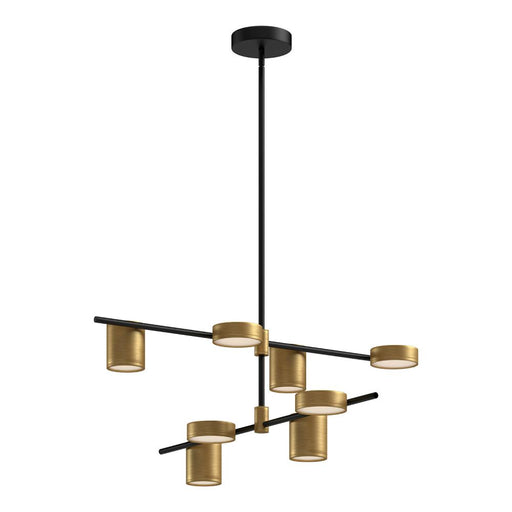 Jayden 40-in Black/brushed Gold Led Chandeliers | CH96840-BK/BG