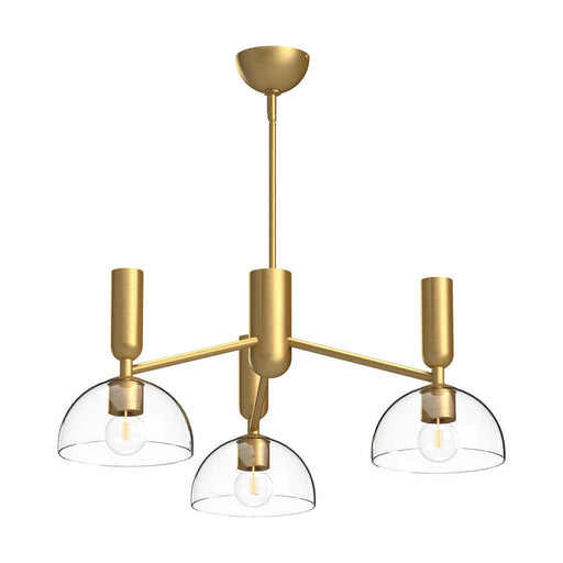 Alora Jude 38-in Brushed Gold/Clear Glass 3 Lights Chandeliers
