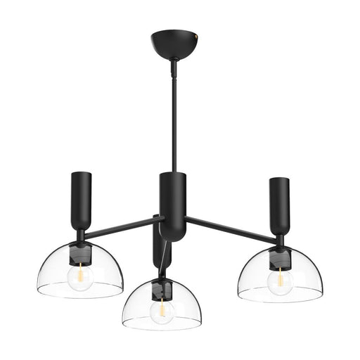 Jude 38-in Clear Glass/matte Black 3 Lights Chandeliers | CH563335MBCL