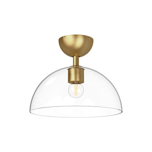 Jude 12-in Brushed Gold/clear Glass 1 Light Semi Flush Mount | SF563012BGCL