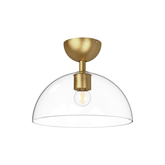 Jude 12-in Brushed Gold/clear Glass 1 Light Semi Flush Mount | SF563012BGCL