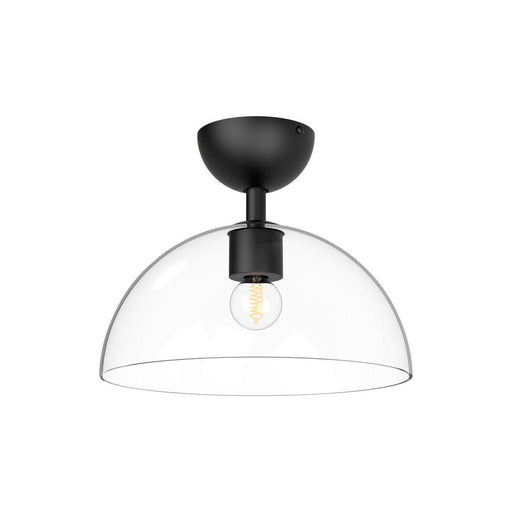 Jude 12-in Clear Glass/matte Black 1 Light Semi Flush Mount | SF563012MBCL