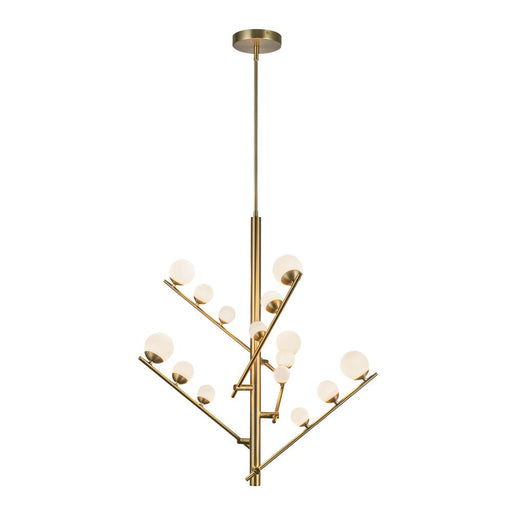 Cypress 5 Head Brushed Gold/opal Glass Led Chandelier | CH55530-BG/OP