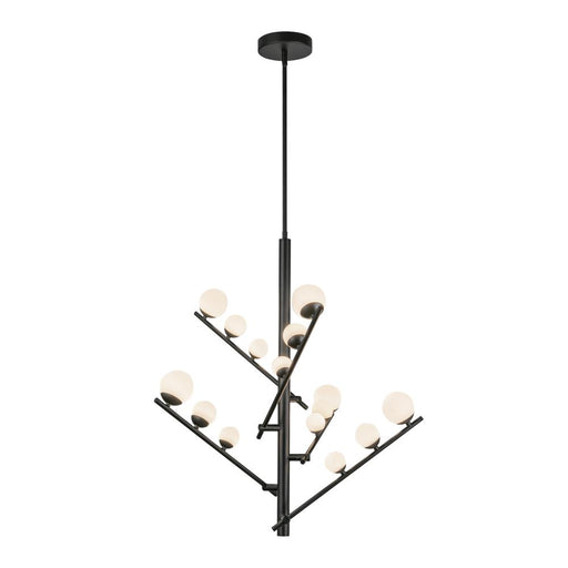 Cypress 5 Head Black/opal Glass Led Chandelier | CH55530-BK/OP