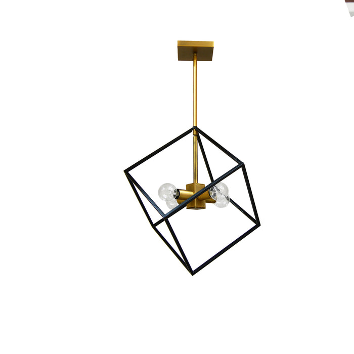 4 Light  Pendant, Vintage Bronze & Matte Black Finish | KAP-144P-VB-MB