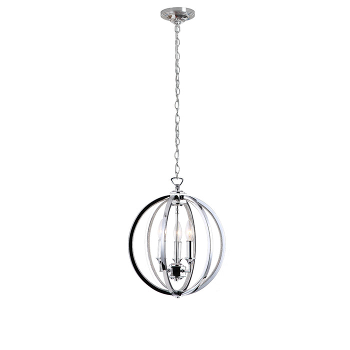  3 Light  Chandelier, Polished Chrome W/jewelled Accents | KAR-143C-PC