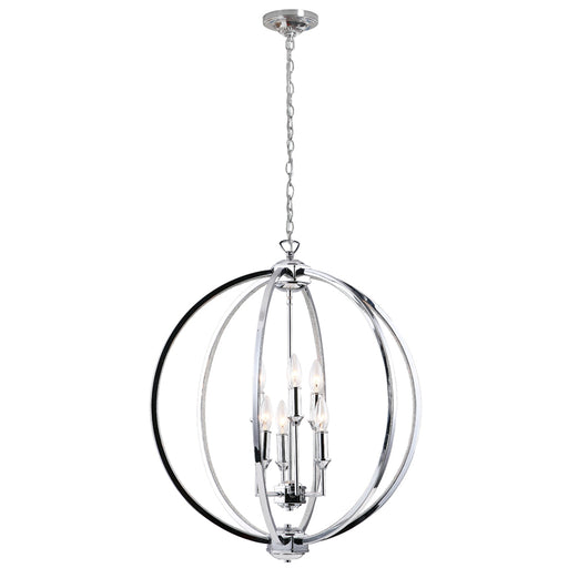  6 Light  Fixture, Polished Chrome W/jewelled Accents | KAR-246C-PC